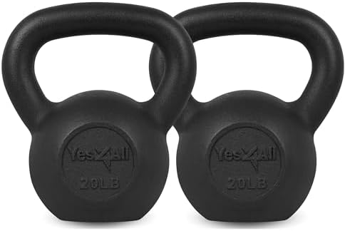 Yes4All 5-80 lbs Cast Iron Kettlebell for Dumbbell Weights Exercises, Gym, Full Body Home Workout Equipment, Push up, Grip and Strength Training