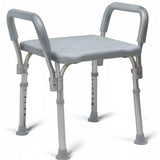 Medline Backless Shower Chair with Arms - 350 lb. capacity, Bench, Stool, Seat for Elderly, Seniors Independent Adult and Disabled Adults