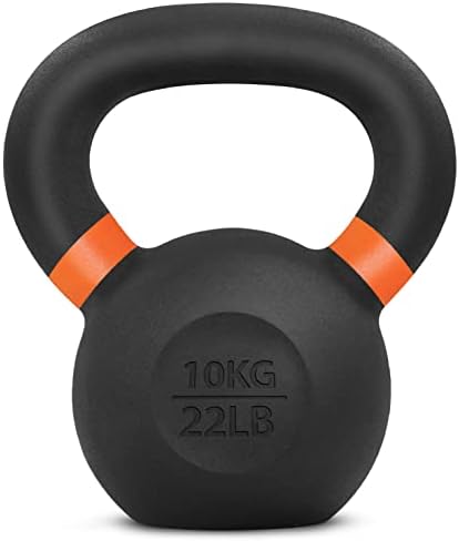 Yes4All Powder Coated Cast Iron Kettlebell Strength Training Kettlebells Weight Set for Full Body Workout, Home Gym
