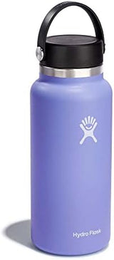 Hydro Flask Wide Mouth vacuum insulated stainless steel water bottle with leakproof closeable lid for cold water drinks, sports, travel, car and school