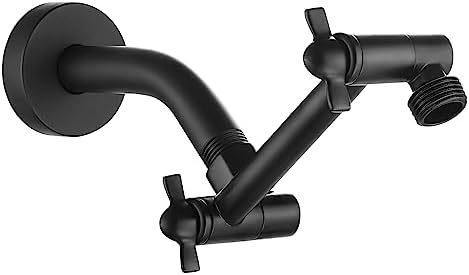 Black Shower Arm, Shower Head Extender Arm with Universal Connection to Shower Heads, Anti-Leak Tool-Free Installtion, Shower Exetension (5 Inch, Matte Black)