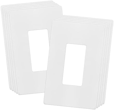 ENERLITES Screwless Decorator Wall Plate Child Safe Outlet Cover, Gloss Finish, Medium Size 1-Gang 4.88" H x 3.11" L, Unbreakable Polycarbonate Thermoplastic, SI8831M-W-10PCS, White