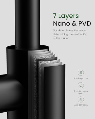 APPASO Touchless Kitchen Faucet, Matte Black Hands Free Kitchen Sink Faucet with Soap Dispenser and Pull Down Sprayer 3 Modes, Activated Motion Sensor Faucets for Kitchen Sink, S304 Stainless Steel