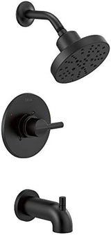 Delta Faucet Nicoli 14 Series Single-Handle Tub and Shower Trim Kit, Shower Faucet with 5-Spray H2Okinetic Shower Head, Matte Black 144749-BL (Shower Valve Included)