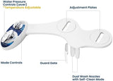 LUXE Bidet NEO 320 - Hot and Cold Water, Self-Cleaning, Dual Nozzle, Non-Electric Bidet Attachment for Toilet Seat, Adjustable Water Pressure, Rear and Feminine Wash, Lever Control (Blue)