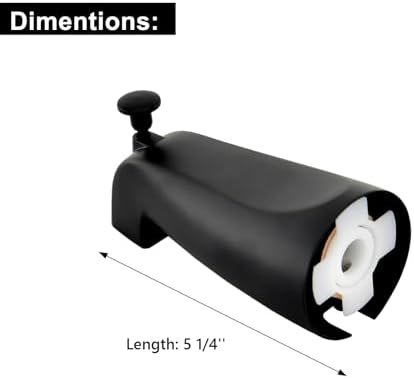 Slip Fit Tub Spout with Pull-Up Diverter for 1/2 inch Copper Tube, Matte Black