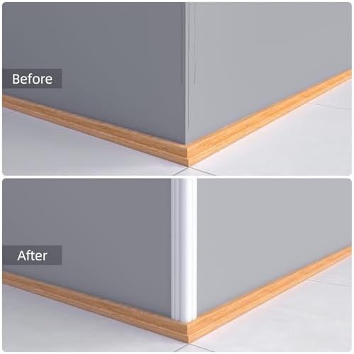 Wall Corner Protector & Edge Guard, Peel and Stick Wall Trim Moulding Inside & Outside Corner Molding Trim Caulk Strip, Self Adhesive Trim for Wall Edge,Ceiling, Countertop, 1.6” W x20’ L，White