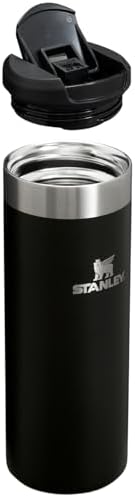 Stanley AeroLight Transit Bottle 16 oz | Locking Drink Through Lid | Leak Resistant Water Bottle or Coffee Travel Mug | Lightweight Insulated Stainless Steel | BPA-Free | Black