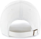 47 Brand MLB White White Primary Logo Clean Up Adjustable Baseball Cap Hat, Adult One Size Fits All