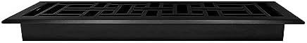 Decor Grates AJH414-BLK Oriental Floor Register, 4x14 Inches, Textured Black
