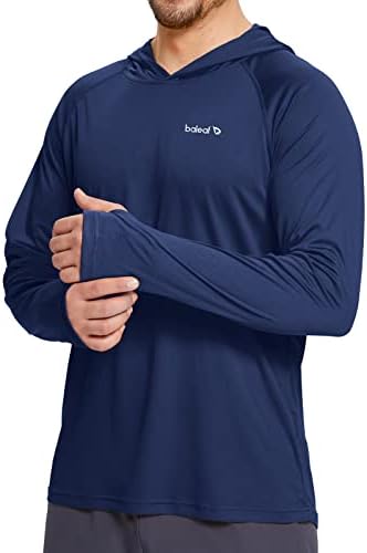 baleaf Men's Sun Protection Hoodie Shirt UPF 50+ Long Sleeve UV SPF T-Shirts Rash Guard Fishing Swimming Lightweight