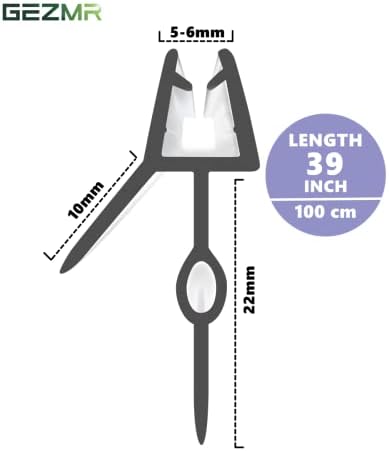 2-Pack Frameless Shower Door Bottom Seal (1/4'' X 39'') Clear Glass Shower Door Seal Strip Shower Door Sweep can Covers up to 22mm Gap - Stop Leaks