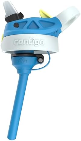 Contigo Autospout Water Bottle with Straw 13 oz Blue Poppy/Glacier