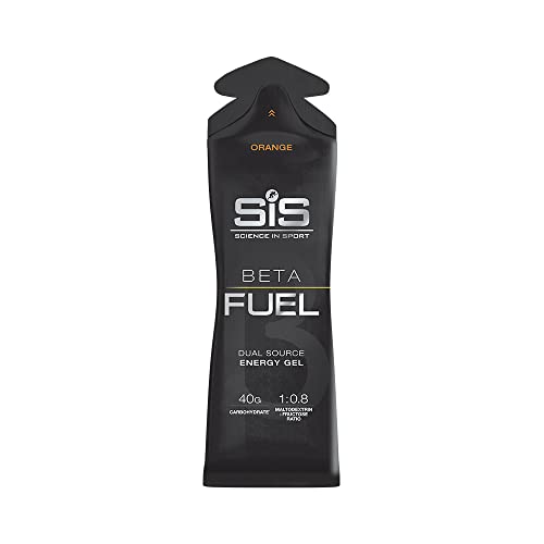 12 Pack Science in Sport Beta Fuel Gels Dual Source Energy Gel, Orange Flavour, 40g of Carbs Per Pack, 60 ml Pack