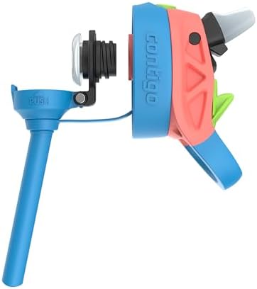 Contigo AUTOSPOUT Water Bottle, 13 oz, Coral Blue/Poppy