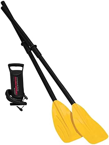 INTEX Explorer Inflatable Boat Series: Dual Air Chambers – Welded Oar Locks – Grab Handles – Bow Rope – Sporty Design