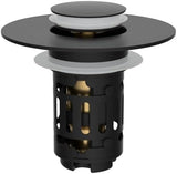Hibbent Upgraded 3 in 1 Bathroom Sink Drain Strainer, Universal Pop Up Stopper, Removable Stainless Steel Filter Basket Hair Catcher, Sink Plug for 1.1''~2.36'' Basin, Brass Bullet Core, Matte Black