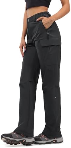 Moosehill Women's-Hiking-Pants-Cargo-Quick-Dry-Stretch-Lightweight Work Outdoor Pants with 5 Deep Pockets