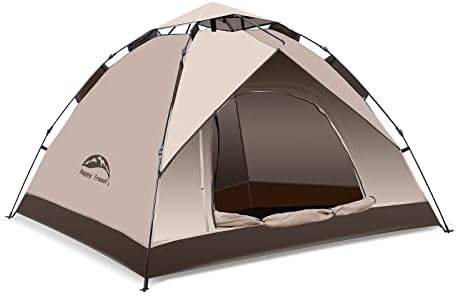 Happy Travel 1/2/3/4 Person Camping Tent, Instant Easy Pop Up Tents for Camping,Automatic Waterproof Family Camping Tent, Easy Set Up Tent,Portable Windproof Dome Tent for Camping Hiking & Traveling