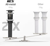 KES Bathroom Sink Drain with Overflow Vessel Sink Stopper Pop Up Drain Assembly Matt Black for 1.6"-1.9" Sink Hole, All Metal Rustproof Brass and 304 Stainless Steel, S2008A-BK