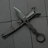Portable Knife 6.7 Inch 440C Fixed Blade Outdoor Camping Portable Straight Knife With Kydex Sheath The Knife Comes In Black And White (Black)