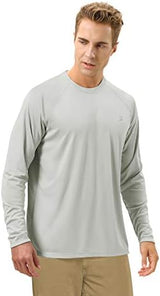 Roadbox Mens UPF 50+ UV Sun Protection Shirts Outdoor Long Sleeve SPF Rash Guard for Fishing Hiking Swimming Running