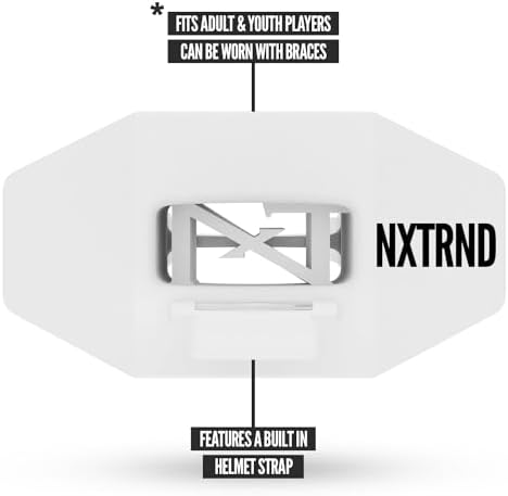 Nxtrnd Two Football Mouth Guard, Football Mouthpiece with Strap, Fits Adult & Youth (White)