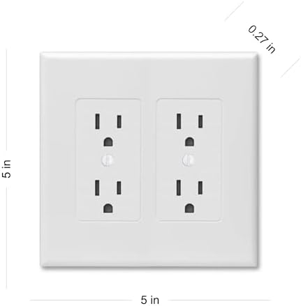 TayMac 2602W Revive Device Wall Plates 2-Gang Masque Decorator Cover, White