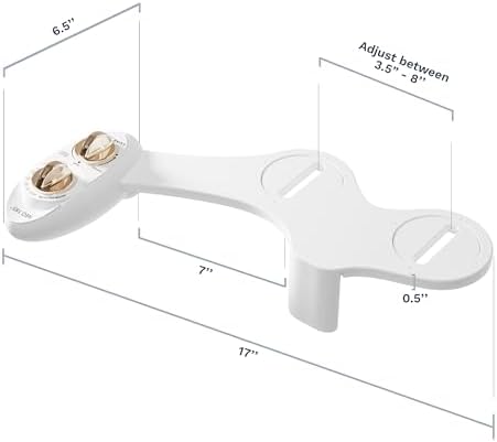 LUXE Bidet NEO 185 - Self-Cleaning, Dual Nozzle, Non-Electric Bidet Attachment for Toilet Seat, Adjustable Water Pressure, Rear and Feminine Wash (Gold)