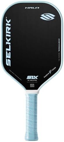 Selkirk Sport SLK Halo Raw Carbon Fiber Pickleball Paddle | Designed in The USA | Choose from The T700 Raw Carbon Fiber Power, The 18k Ultraweave Control, or The Kevlar Linkweave Thermoformed Pro