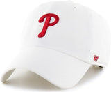 47 MLB White Team Color Primary Logo Clean Up Adjustable Strap Hat Cap, Adult One Size Fits All