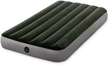 Intex 64761E Dura-Beam Standard Downy Air Mattress: Fiber-Tech – Twin Size – Built-in Foot Pump – 10in Bed Height – 300lb Weight Capacity