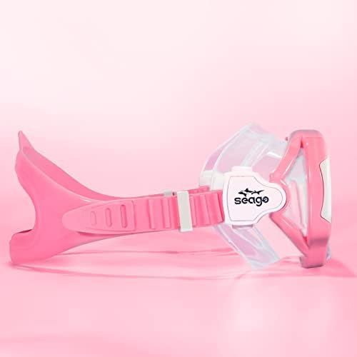 Seago Kids Swim Goggles Snorkel Diving Mask for Youth(5-15), Anti-Fog 180° Clear View