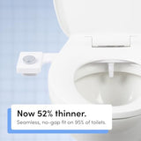 TUSHY Fresh Bidet: Ultra Slim Toilet Seat Attachment (Non-Electric Self-Cleaning Hygienic Nozzle) Easy DIY Install <10 Min | Adjustable Water Pressure, Bamboo Knob