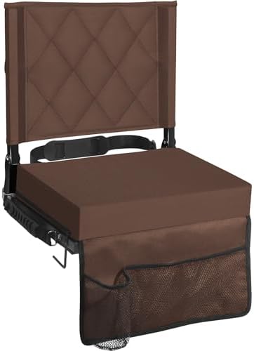Sheenive Stadium Seats for Bleachers with Back Support, Bleacher Seats with Backs and Cushion Wide, Padded Portable Folding Comfort Stadium Chair with Shoulder Strap, Perfect for Sports Events