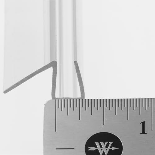 Prime-Line M 6256 Frameless Shower Door Bottom Seal for 1/4 in. Thick Glass Doors, Dual Flap and 45 Degree Drip Guard, 36 in., Clear Vinyl (Single Pack)