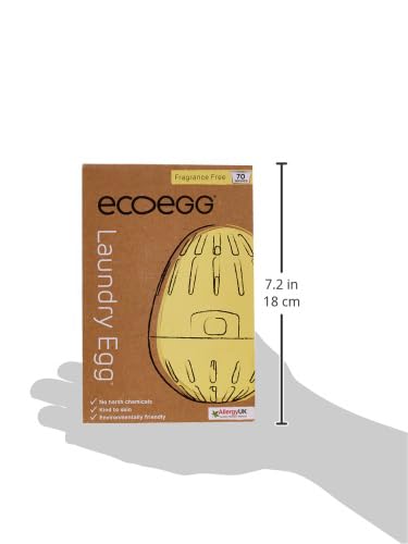 Ecoegg Laundry Egg – 70 Loads | Free & Clear/Fragrance-Free Laundry Detergent | Non-Bio, No Enzymes, Phosphates, Palm Oil or Chlorine Bleach | Safe for Sensitive Skin