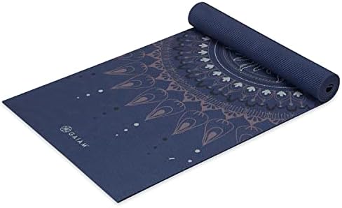 Gaiam Yoga Mat - Premium 6mm Print Extra Thick Non Slip Exercise & Fitness Mat for All Types of Yoga, Pilates & Floor Workouts (68"L x 24"W x 6mm Thick)