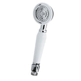 Taps2Traps® Victorian Style Traditional Shower Handset White & Chrome Bathroom Hand Held Or Fits Cradle + High Flow Shower Hose