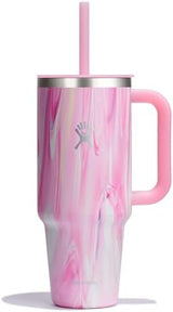 Hydro Flask 40 Oz Travel Tumbler with Handle, Lid and Straw - Insulated Stainless Steel in 40 Oz Jelly Pink