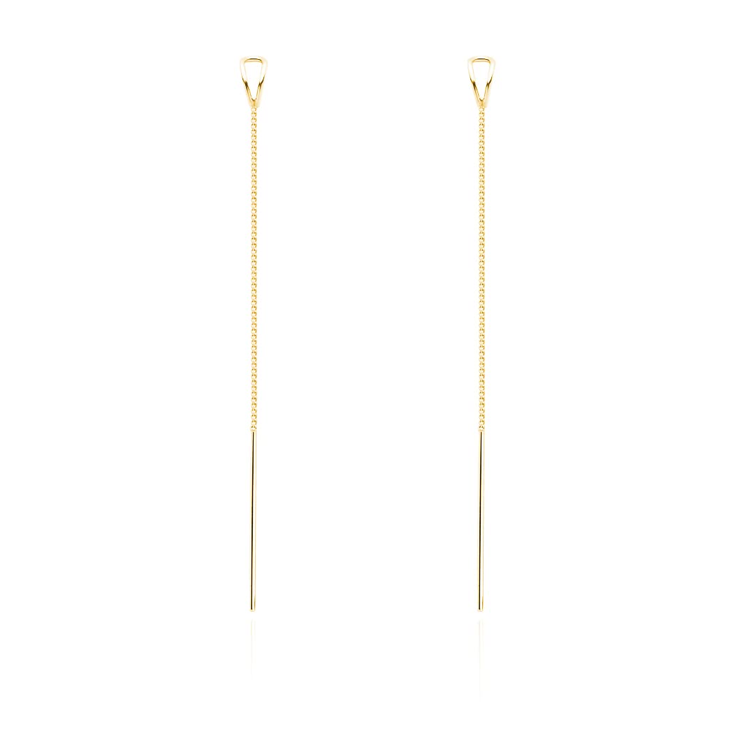SLUYNZ 925 Sterling Silver Chain Threader Earrings Dangle for Women Teen Girls Long Dangle Earrings Line Earrings Tassel (B-Yellow)