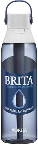 Brita Hard-Sided Plastic Premium Filtering Water Bottle, BPA-Free, Reusable, Replaces 300 Plastic Water Bottles, Filter Lasts 2 Months or 40 Gallons, Includes 1 Filter, Night Sky - 26 oz.
