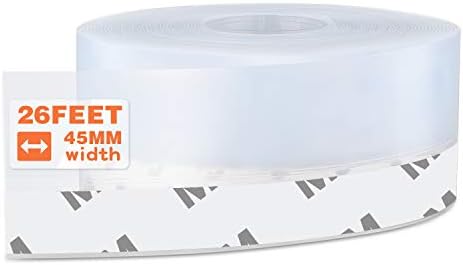 26 Feet Silicone Seal Strip,Door Weather Stripping, Sealing Tape for Door Draft Stopper Adhesive Tape for Doors Windows and Shower Glass Gaps (Transparent, 45MM)