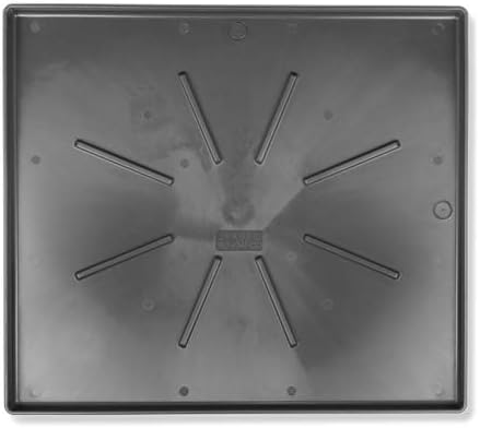 Camco 20784 Low Profile Washing Machine Drain Pan with PVC Fitting, 30 ½-Inch x 34 ½-Inch, Graphite - Protects Your Floors from Washing Machine Leaks - Easy to Use