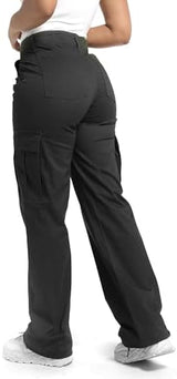 Soulsfeng Women's Baggy Cargo Pants Relaxed Fit Casual Cotton Hiking Pants with 6 Pockets