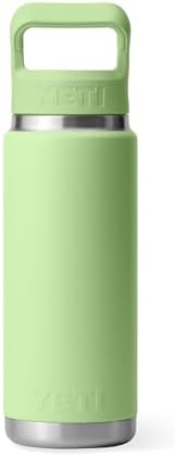 YETI Rambler 26 oz Bottle, Vacuum Insulated, Stainless Steel with Color Matching Straw Cap