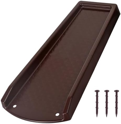 Rain Gutter Downspout Splash Block, Gutter Downspout Extensions for Water Drainage, 24" Gutter Splash Guards Downspout Extender, Fixable Down spout Drain Trays with PE Nails(1 Pack, Brown)