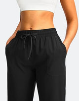 Soothfeel Women's Capri Pants with Pockets Loose Lightweight Hiking Travel Wide Leg Capri Pants for Women Casual