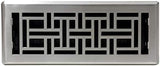 Decor Grates AJH412-NKL Oriental Floor Register, 4x12 Inches, Brushed Nickel