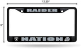 Rico Industries NFL Football Primary Black Chrome Frame with Plastic Inserts 12" x 6" Car/Truck Auto Accessory
